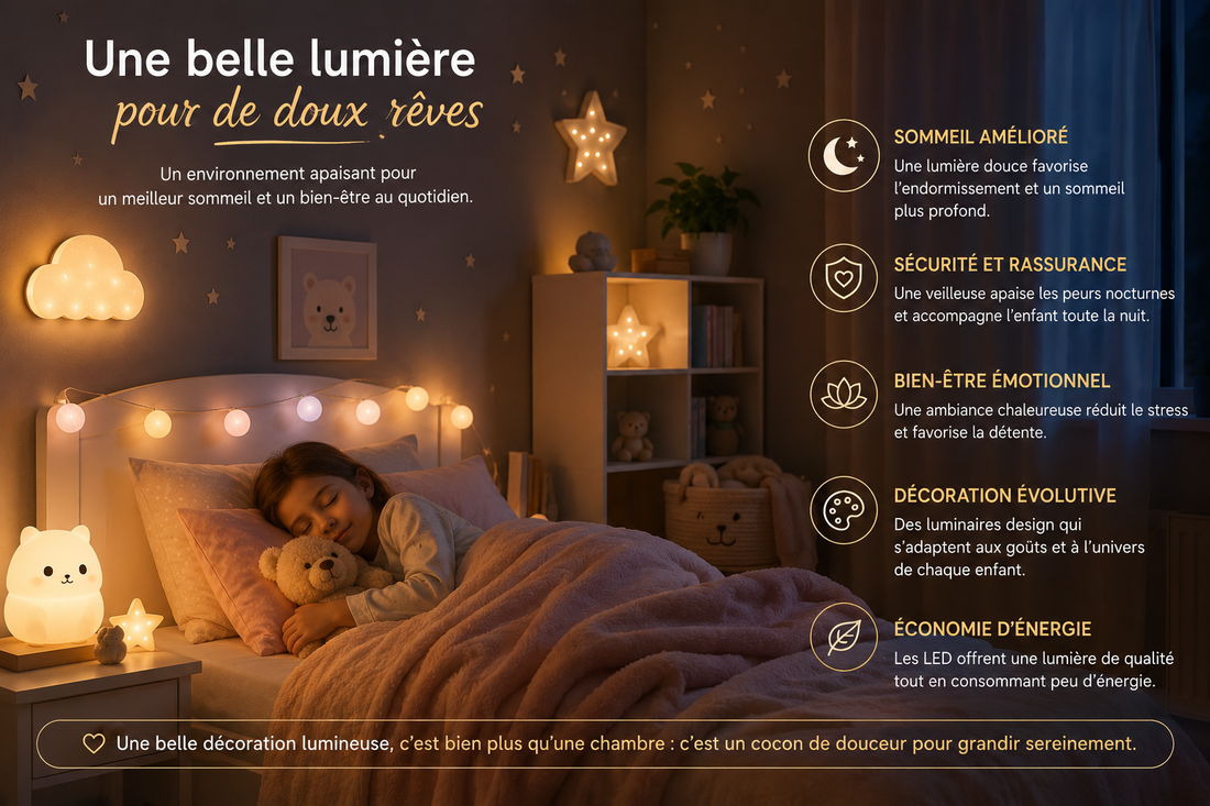 Comment une belle décoration lumineuse améliore le sommeil et le bien-être des enfants